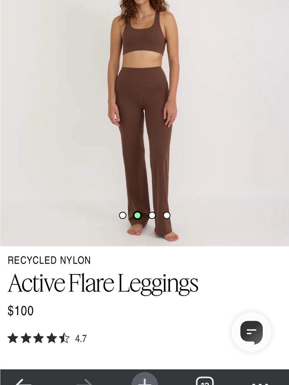Organic Basics Brown Active Flare Leggings